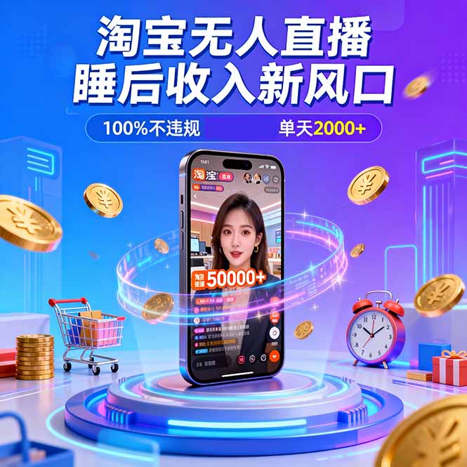 淘宝无人直播，不违规不封号，直播100小时卖了5万，年底旺季！-nangewz