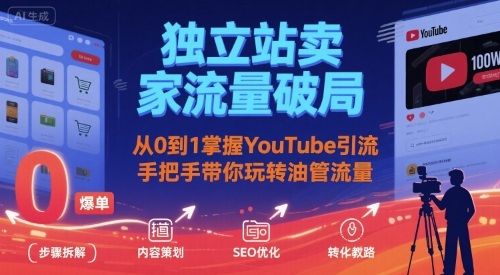 独立站卖家流量破局：从0到1掌握YouTube引流，手把手带你玩转油管流量-nangewz