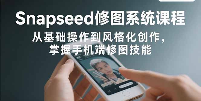 Snapseed修图系统课程：从基础操作到风格化创作，掌握手机端修图技能-nangewz