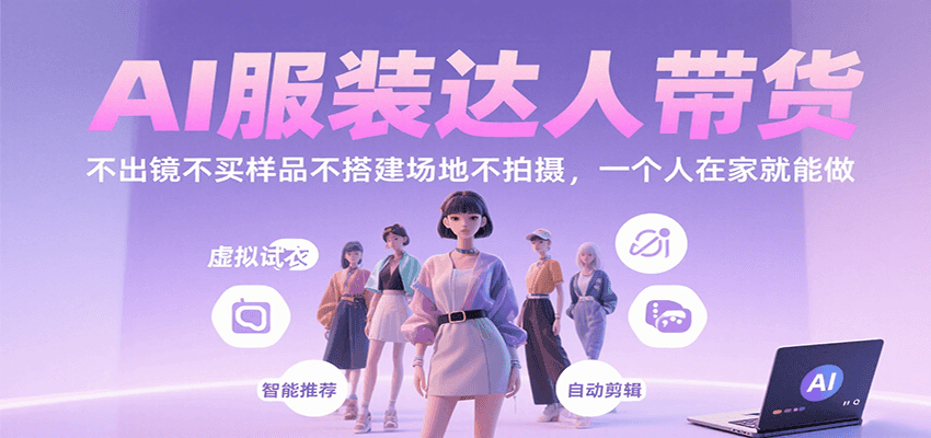 AI服装达人带货，不出镜不买样品不搭建场地不拍摄，一个人在家就能做-nangewz