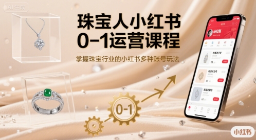 珠宝人小红书0-1运营课程，掌握珠宝行业的小红书多种账号玩法-nangewz