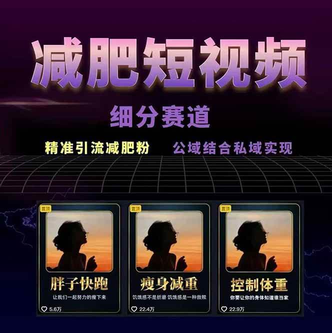 图片[2]-减肥短视频运营实战课：含素材制作、剪映教学，讲精准引流、变现设计与内容模板技巧-nangewz