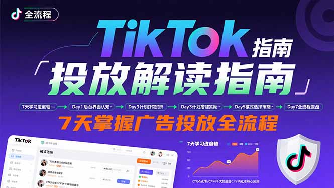 TikTok投放解读指南：后台操作/计划建立/模式选择，7天掌握广告投放全流程-nangewz