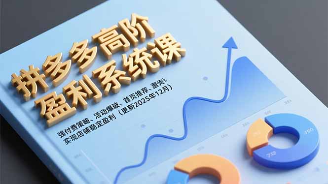 拼多多高阶盈利系统课，强付费策略、活动爆破、首页推荐，实现店铺稳定盈利(更新12月-nangewz