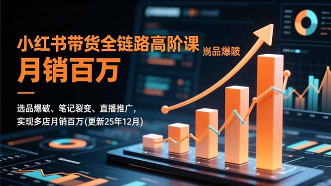 小红书带货全链路高阶课，选品爆破、笔记裂变、直播推广，实现多店月销百万(更新25年12月-nangewz