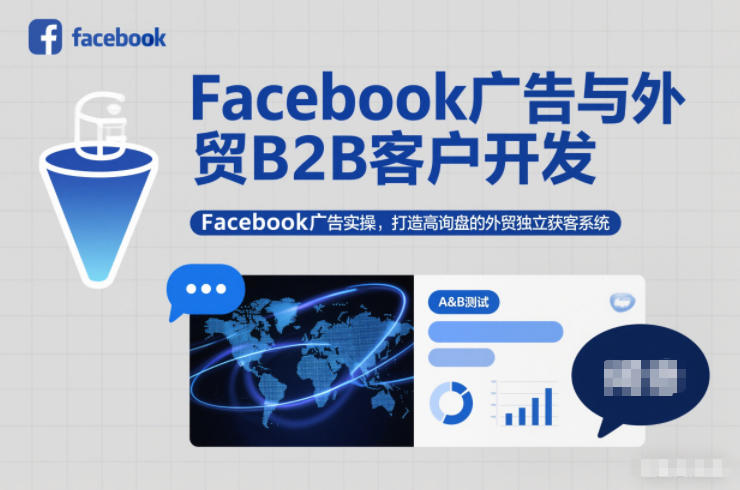 Facebook广告与外贸B2B客户开发，Facebook广告实操，打造高询盘的外贸独立获客系统-nangewz