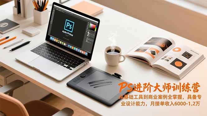 PS进阶大师训练营，从基础工具到商业案例全掌握，具备专业设计能力，月接单收入6000-1.2万-nangewz