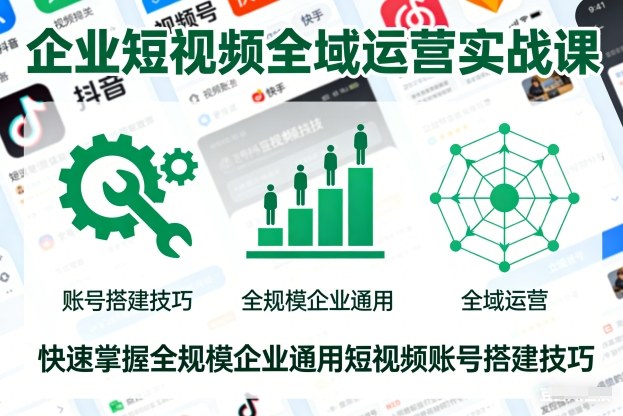 企业短视频全域运营实战课，快速掌握全规模企业通用短视频账号搭建技巧-nangewz