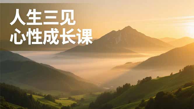 人生三见心性成长课，见天地众生自己，搞透人性安顿身心，活出清晰自我，内在富足无价-nangewz