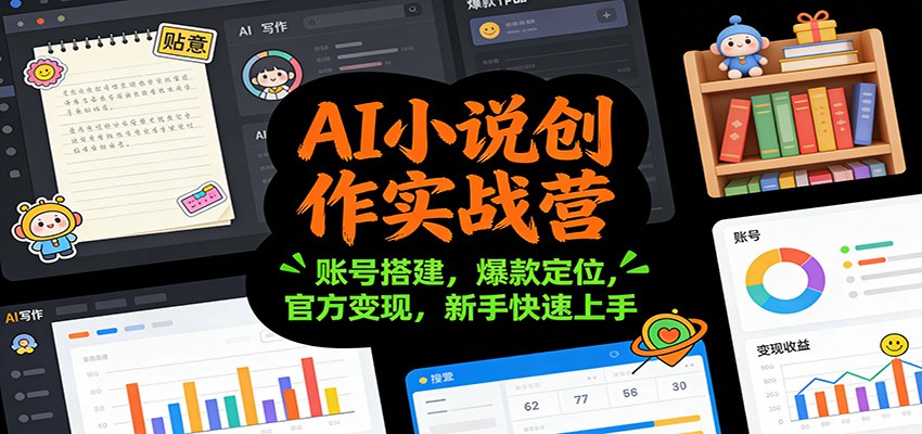 AI小说创作实战营：账号搭建，爆款定位，官方变现，新手快速上手-nangewz