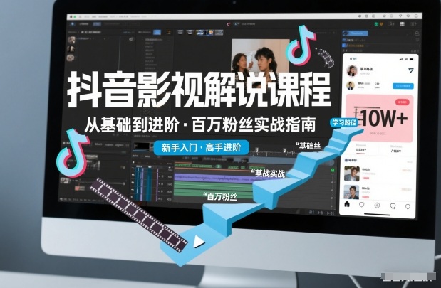 抖音百万粉丝影视解说课程，基础到进阶课，适合新手和进阶学习-nangewz