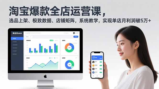 淘宝爆款全店运营课2.0，选品上架、极致数据、店铺矩阵，系统教学，实现单店月利润破5万+-nangewz