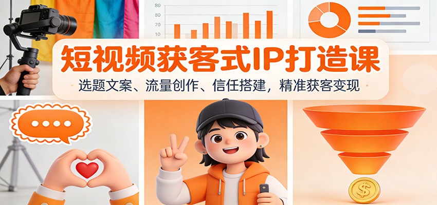 短视频获客式IP打造课：选题文案、流量创作、信任搭建，精准获客变现-nangewz