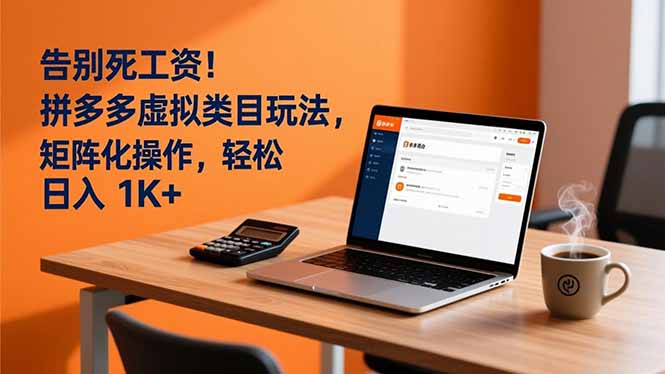 告别死工资！拼多多虚拟类目玩法，矩阵化操作，轻松日入 1K+-nangewz