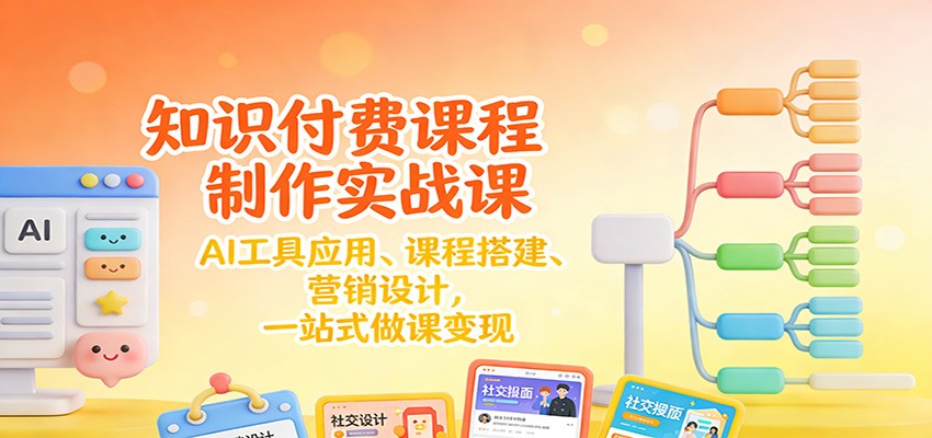 知识付费课程制作实战课：AI工具应用 、课程搭建、营销设计，一站式做课变现-nangewz