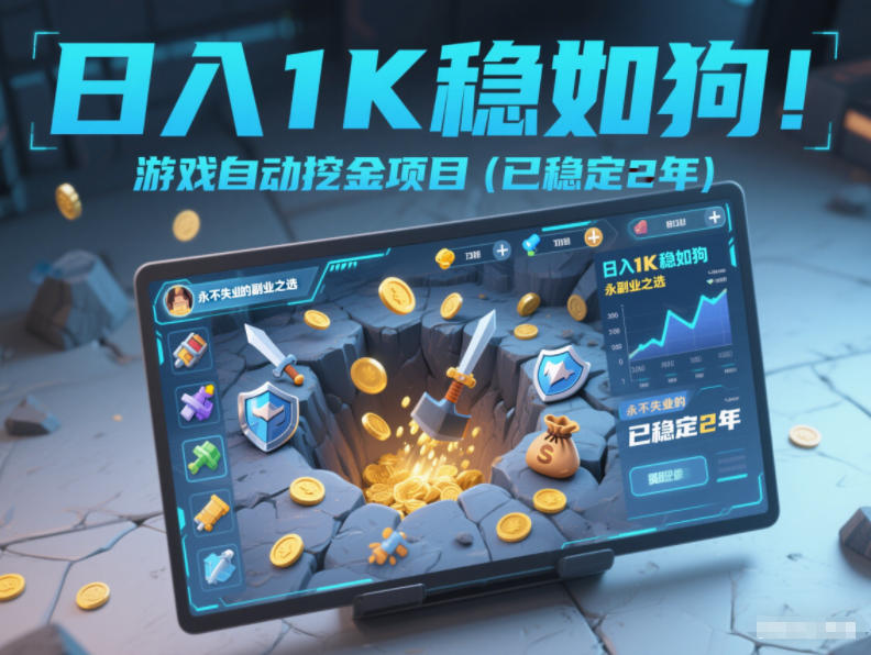 日入1K稳如狗！游戏自动挖金项目(已稳定2年)，永不失业的副业之选【揭秘】-nangewz