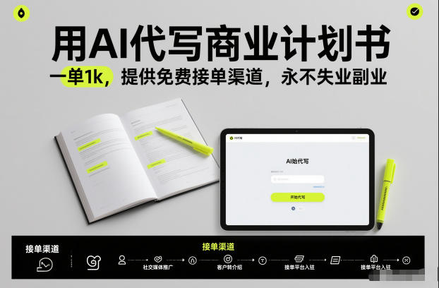 用AI代写商业计划书，一单1k，提供免费接单渠道，永不失业副业-nangewz
