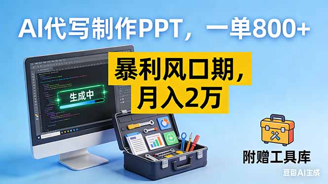 AI代写制作PPT，一单800+， 暴利风口期，月入2万【附工具】-nangewz